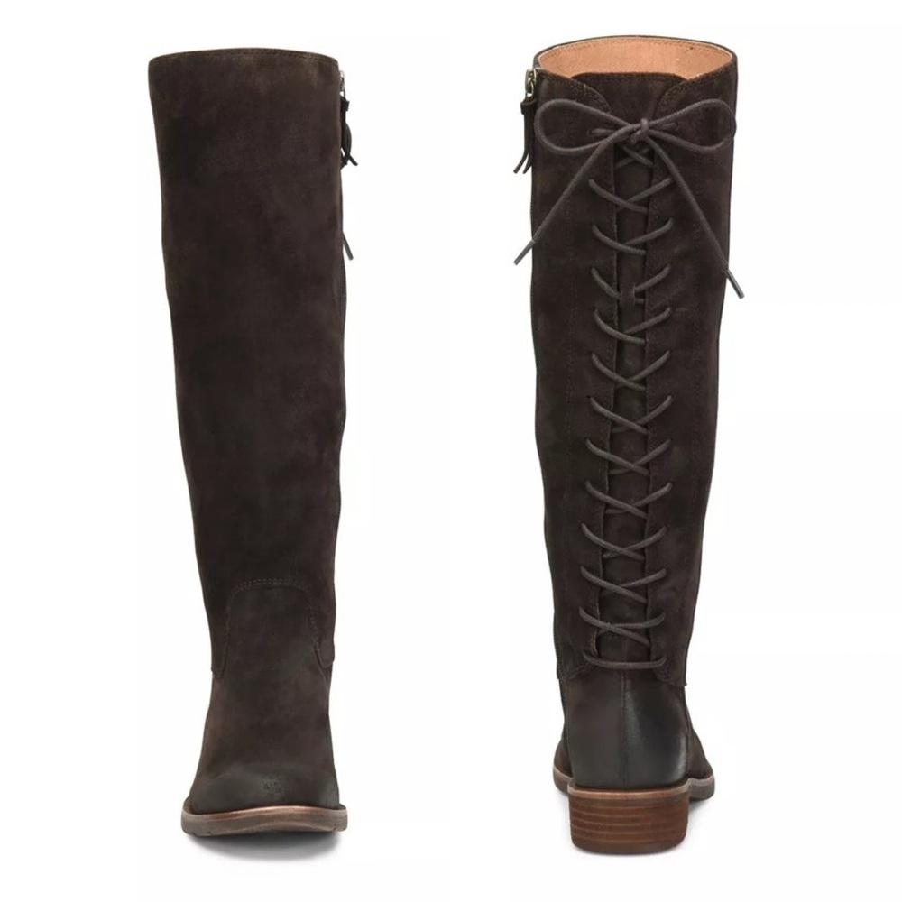 SOFFT Sharnell II Tall Brown Suede Lace-Up Boots 8 - Picture 4 of 16